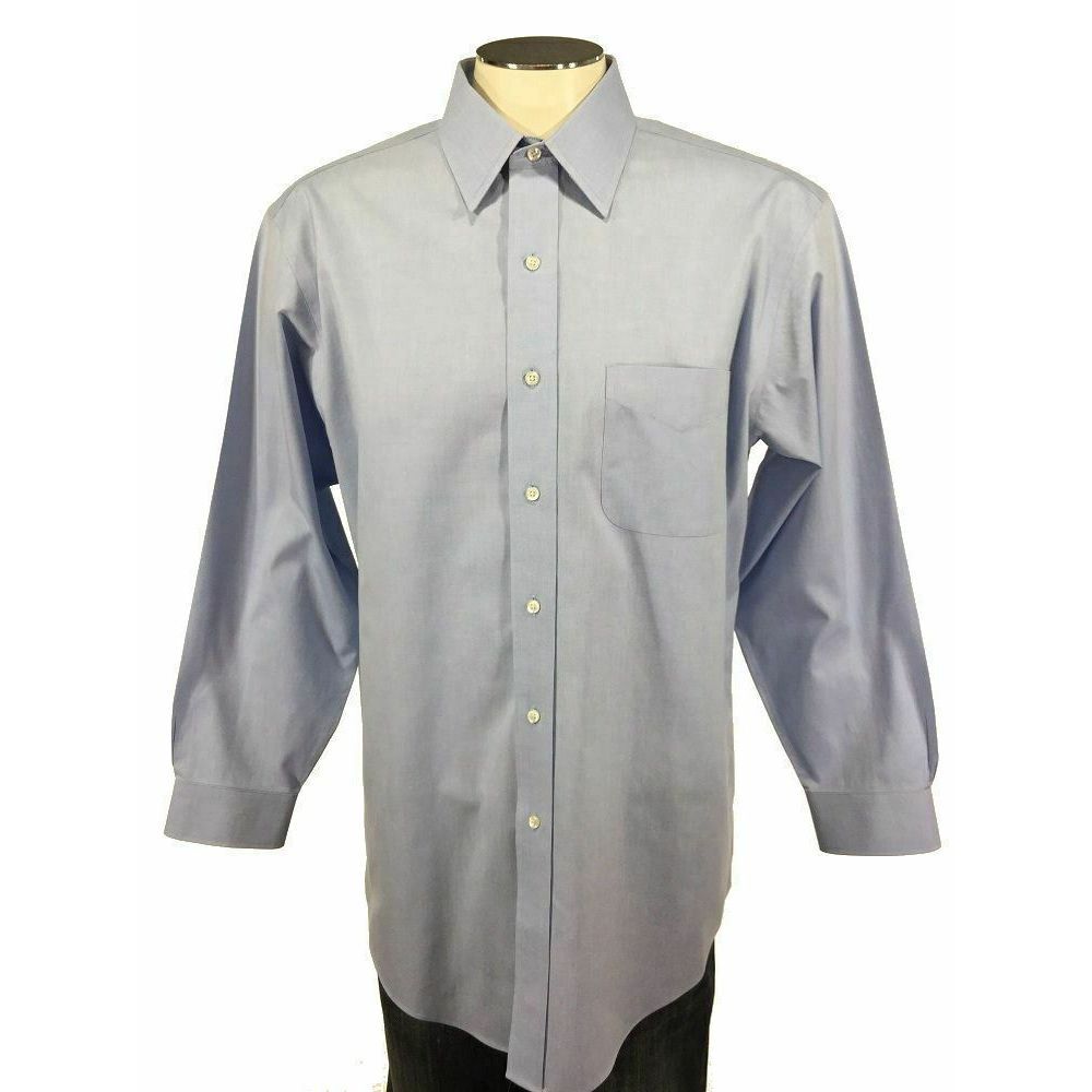 Brooks Brothers Non Iron Button Shirt 16 2 3‎ Blue Regular Fit Work Mens